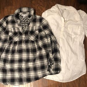 Two long sleeve maternity shirts